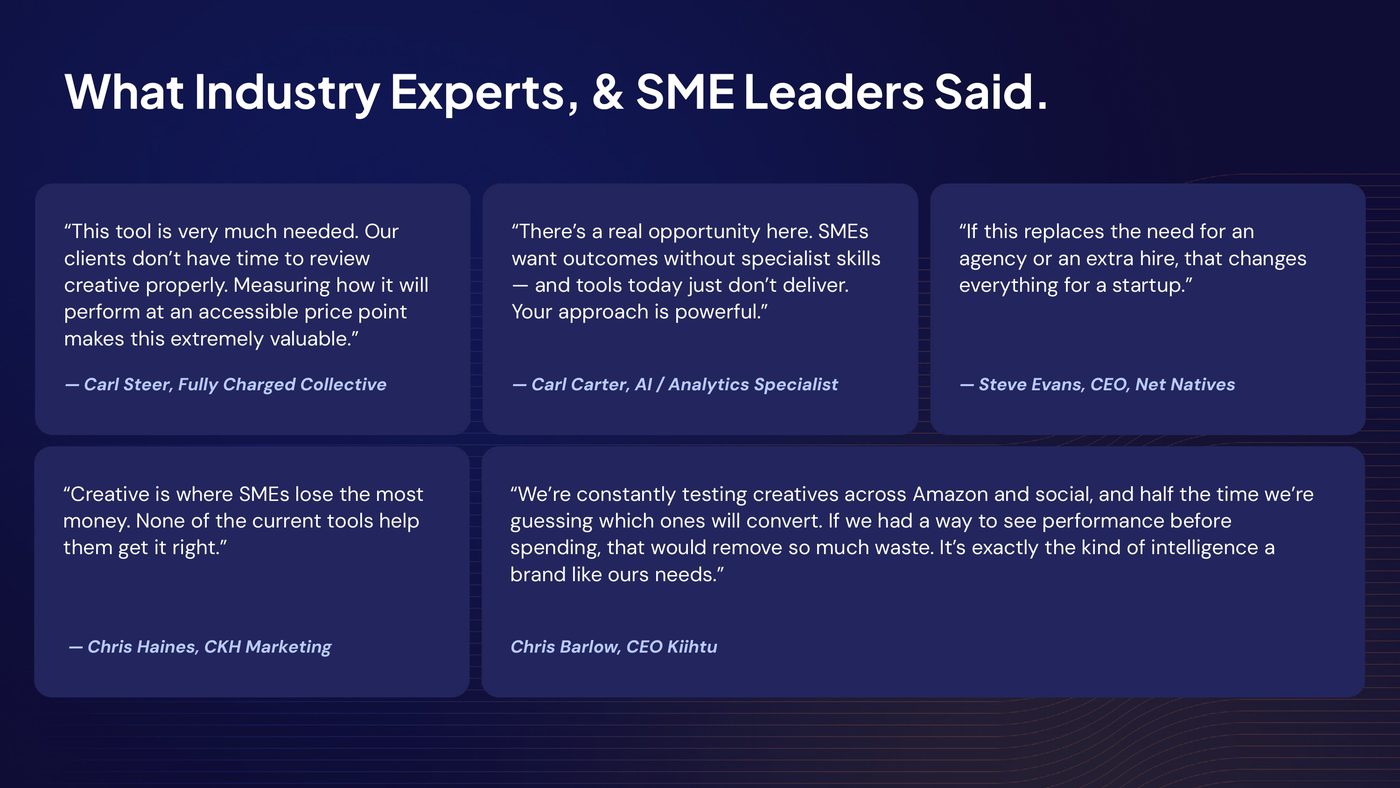 What industry experts and SME leaders said: named validation quotes