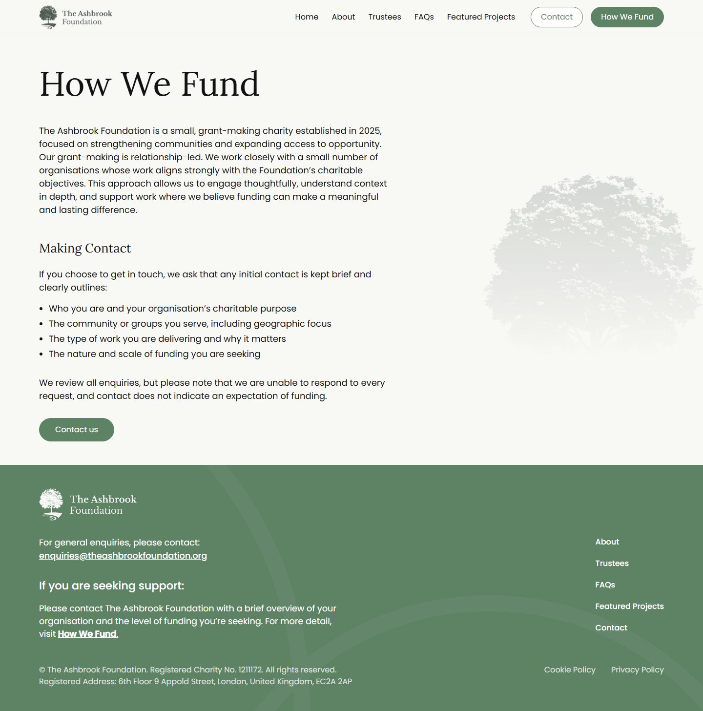 The How We Fund page: how the Foundation decides what to back