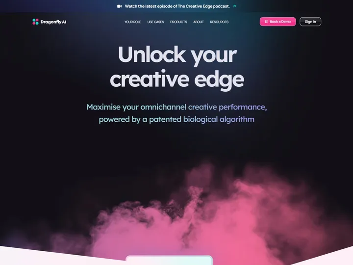 The Dragonfly AI website (homepage)
