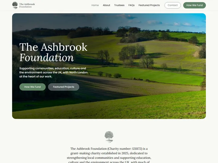 The Ashbrook Foundation website (homepage)
